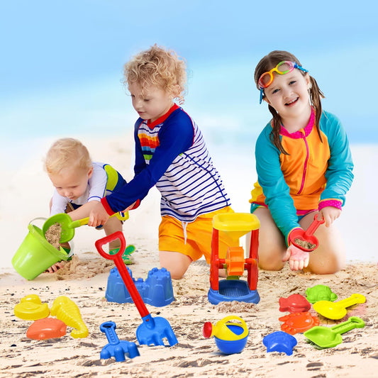Beach Toys, 19 Piece Sand Toys Set Kids Sandbox Toys Includes Water